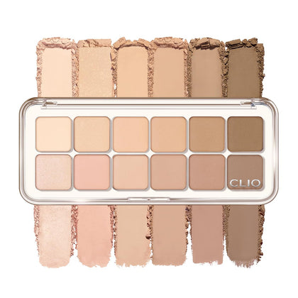 Palette de fards à paupières CLIO 12 couleurs vue de face