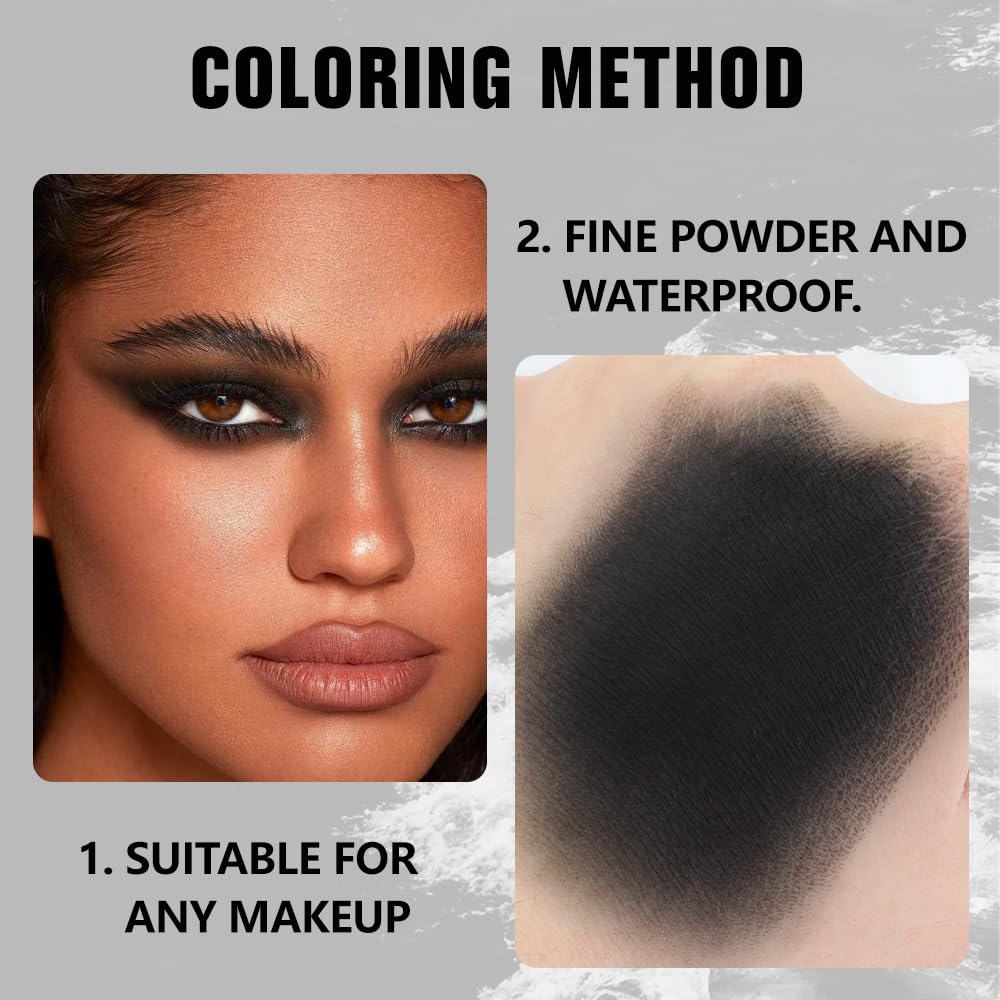 Palette de fards à paupières evpct en usage sur des yeux maquillés