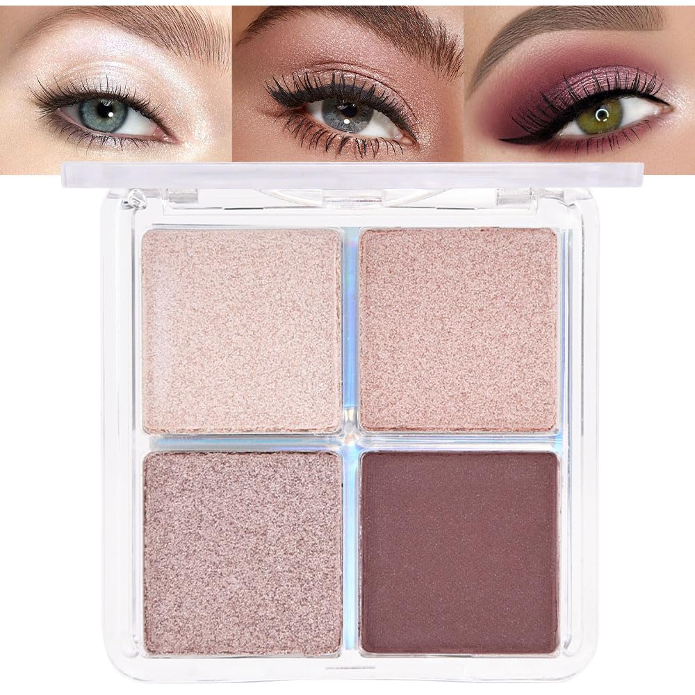 Palette de Fards à Paupières evpct vue de face avec teintes champagne et rose