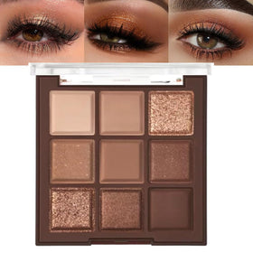 Palette de fards à paupières marron CAKAILA vue de face avec teintes variées