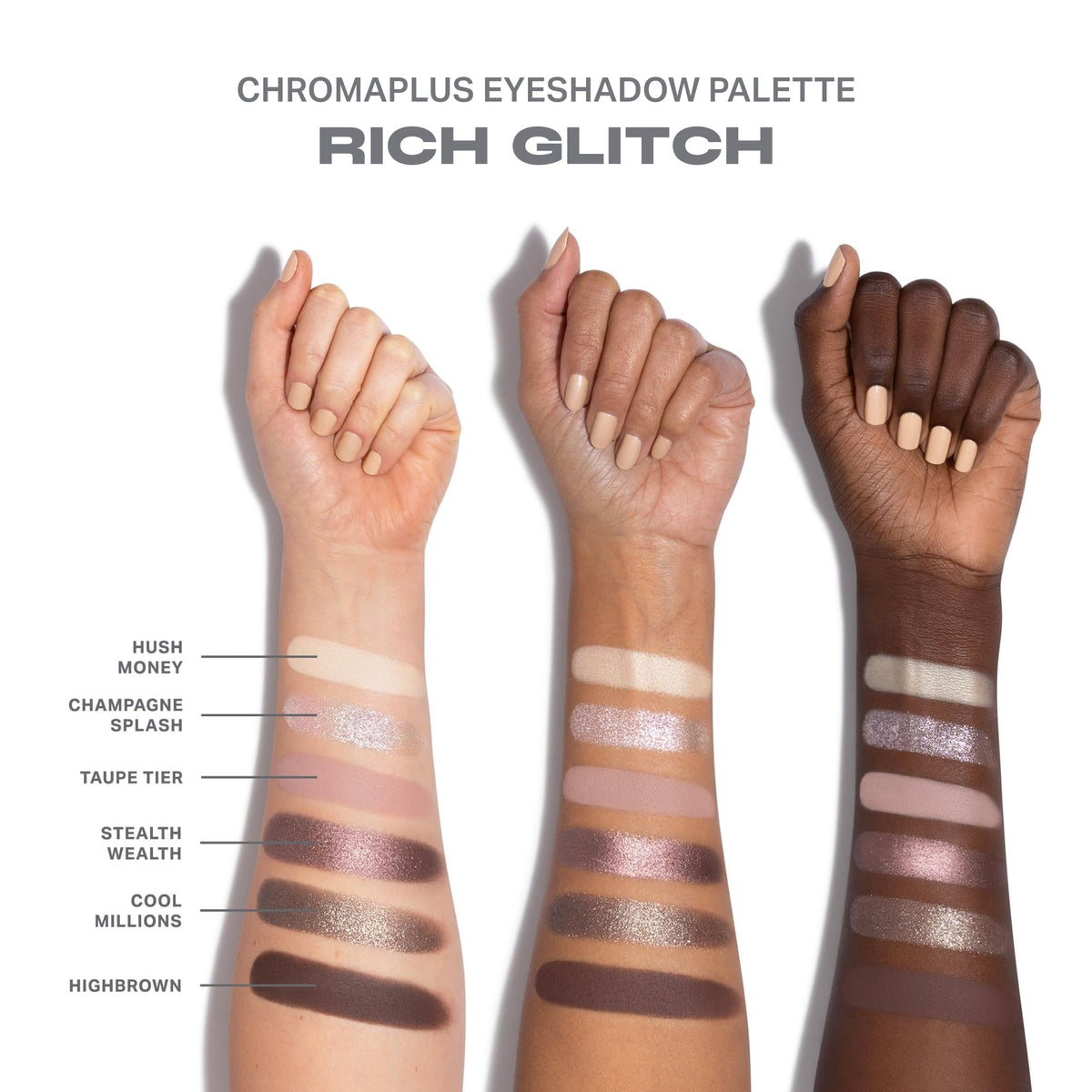 Palette de fards à paupières MORPHE ChromaPlus sur fond blanc