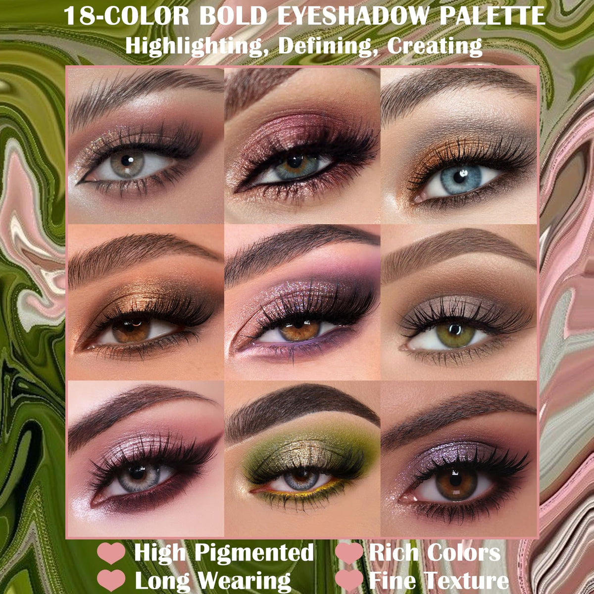 Palette de fards à paupières UCANBE avec couleurs vives