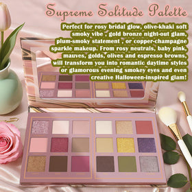 Palette de fards à paupières UCANBE sur une table de maquillage
