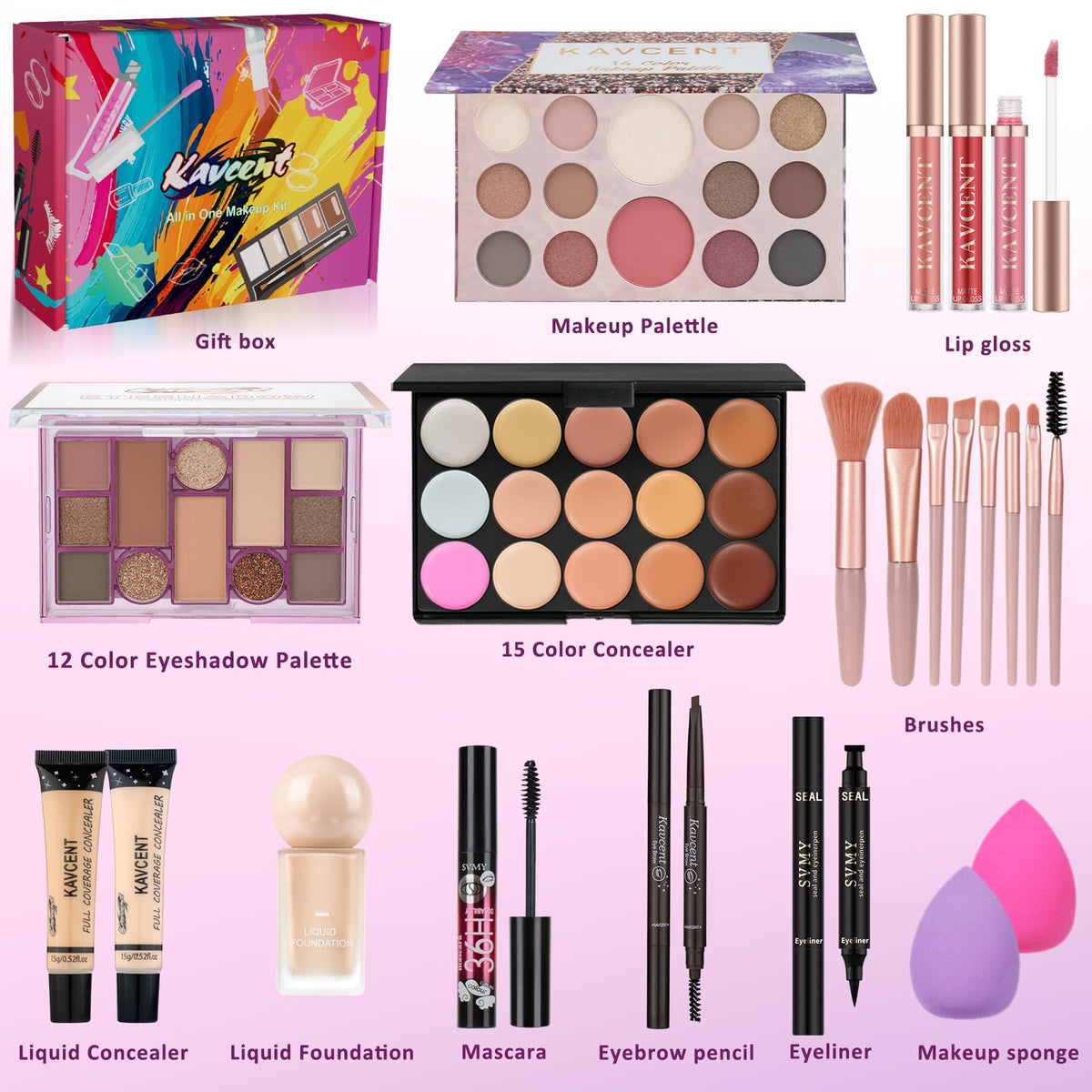 Palette de maquillage KAVCENT pour adolescentes