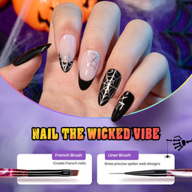 Palette de nail art en forme de citrouille avec pinceaux beetles