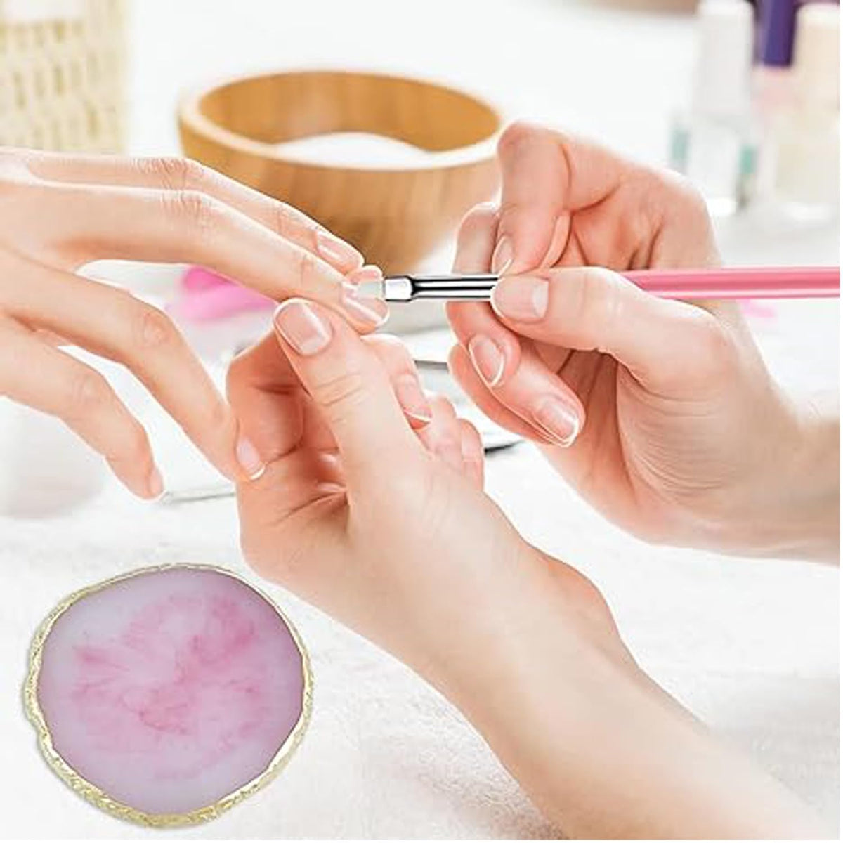 Palette de nail art en résine avec couleurs mélangées