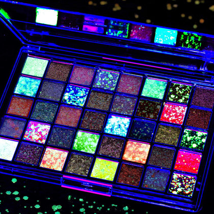 Palette de paillettes Fandamei 40 couleurs vue de face