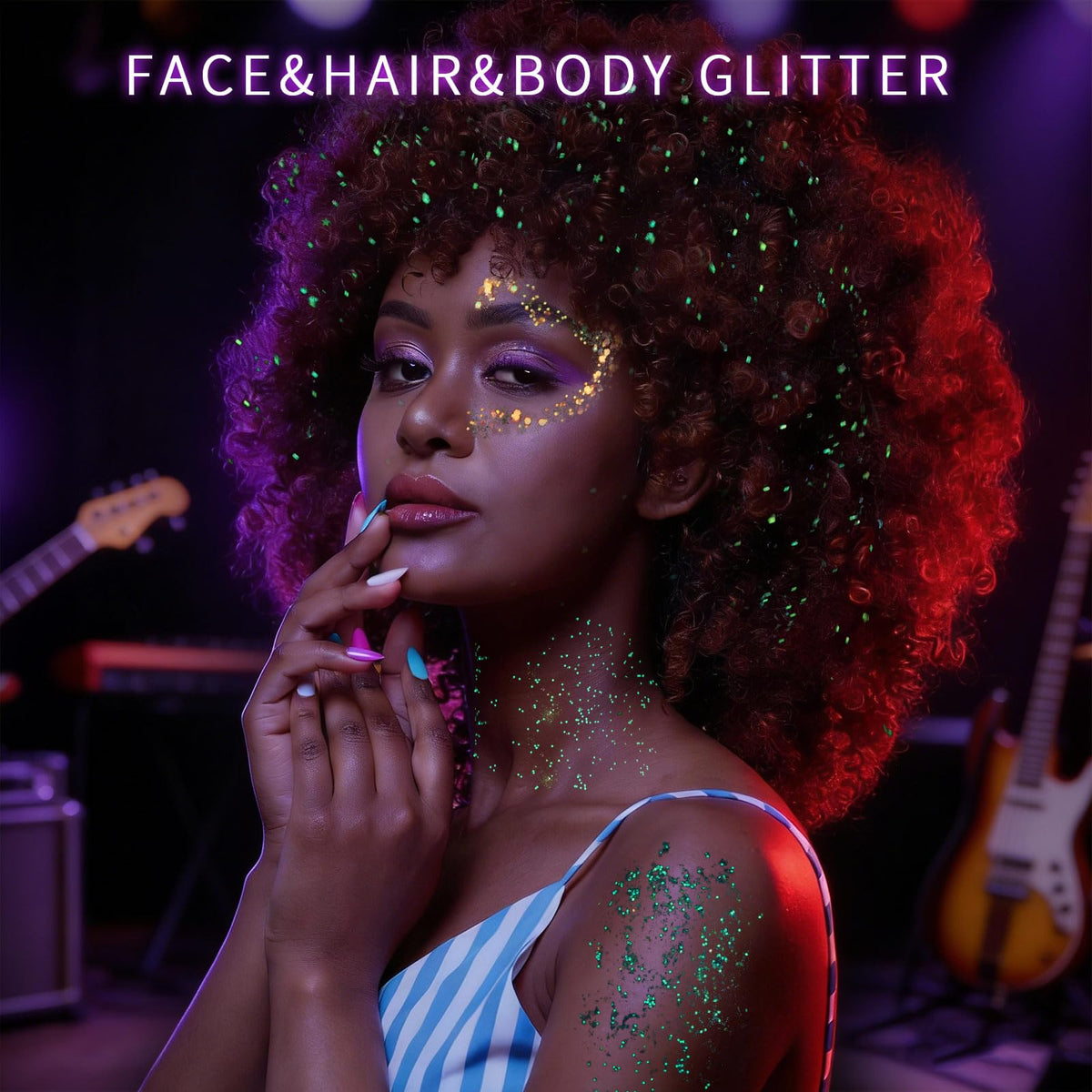 Palette de paillettes Fandamei ouverte avec couleurs visibles