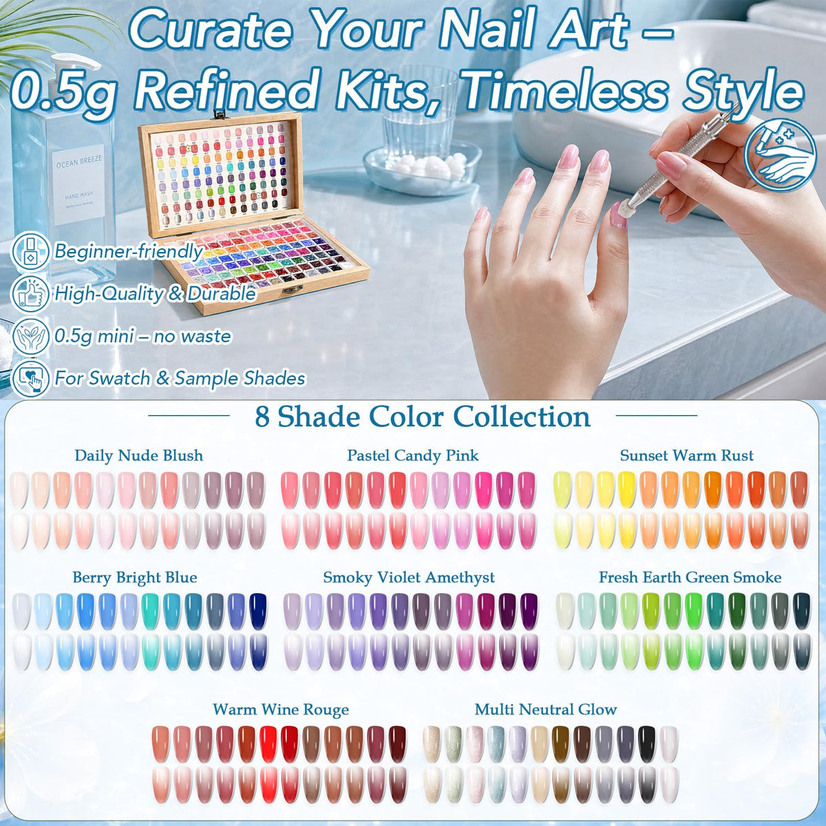 Palette GZIXBDA avec gel polymère et échantillons de couleurs