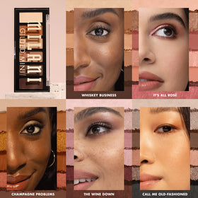Palette Milani avec des teintes mélangées, vue de côté