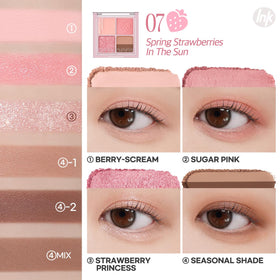 Palette Peripera Ink Pocket vue de côté avec détails des teintes