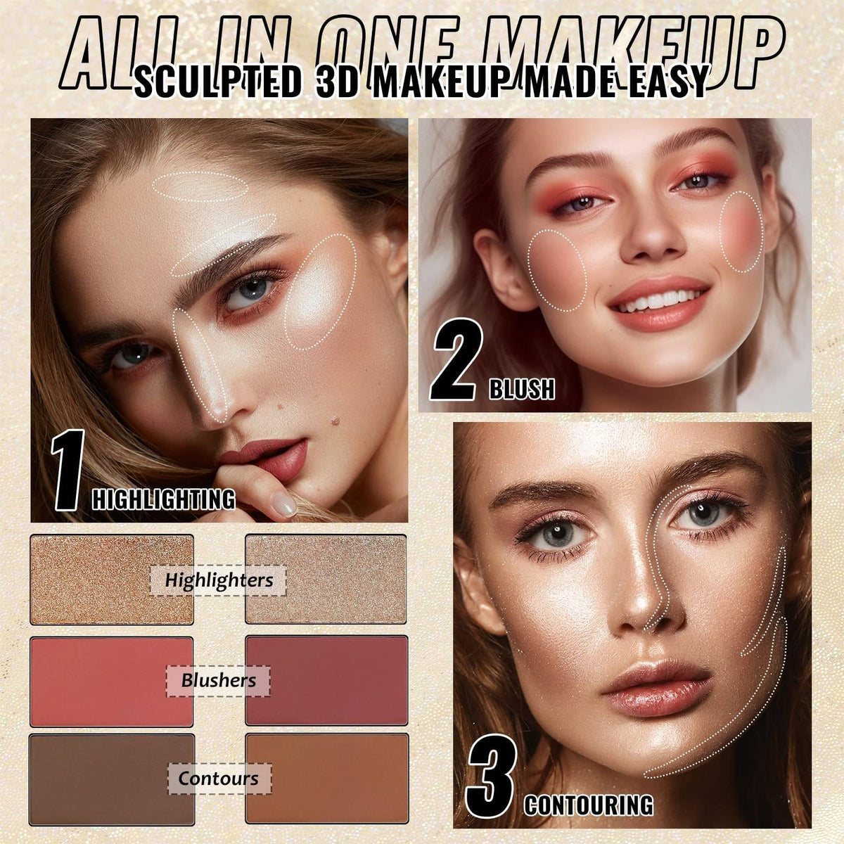 Palette UCANBE ouverte montrant les 86 teintes variées