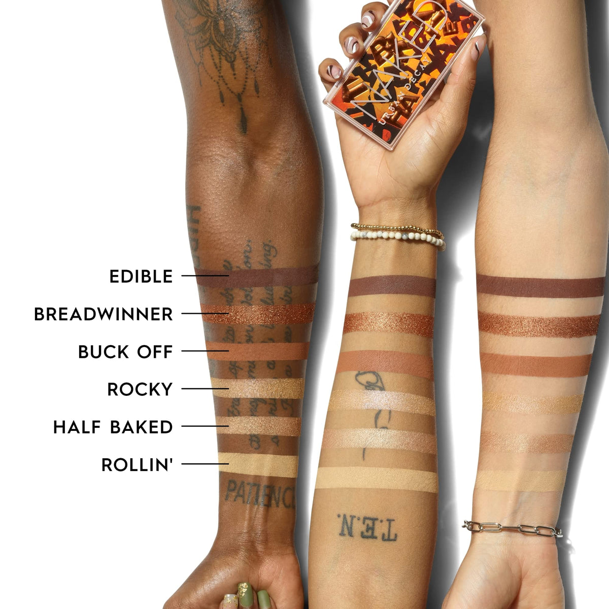 Palette URBAN DECAY Mini Bronzes ouverte montrant les fards à paupières