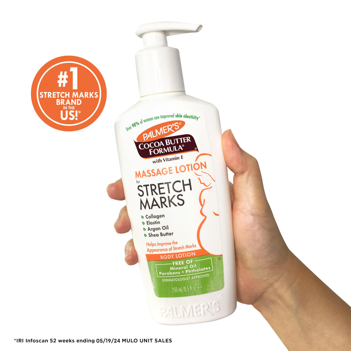 Palmer's Lotion Anti-Vergetures 290g application sur la peau