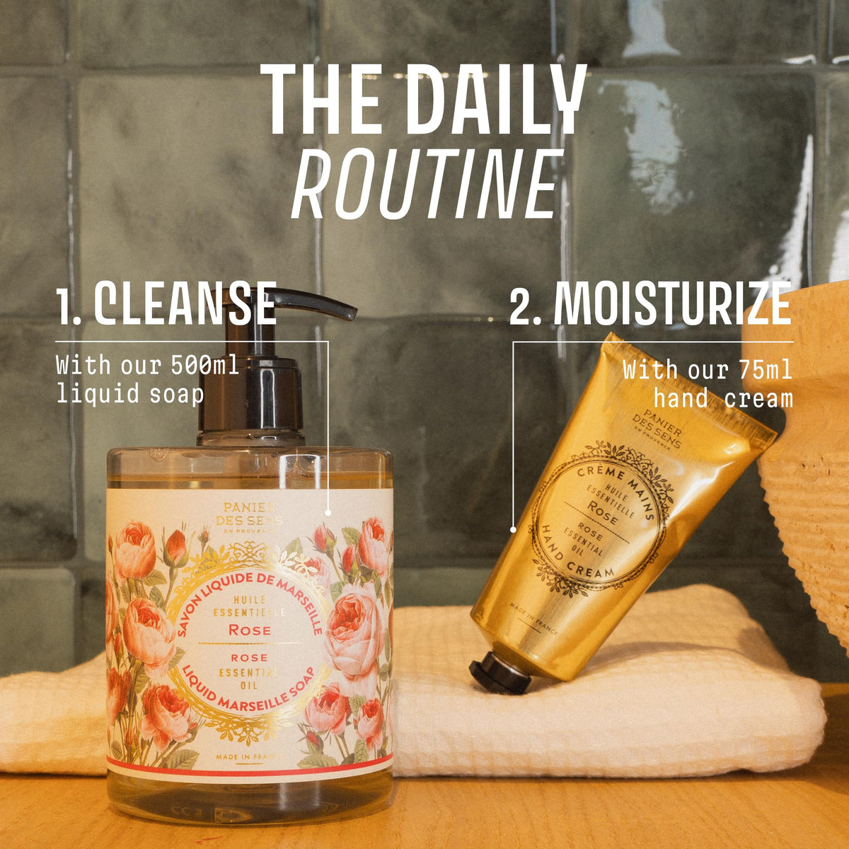 Panier des Sens Savon Liquide de Rose 500 ml dans un cadre esthétique