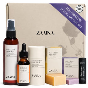 Panier Spa de Luxe ZAAINA avec produits de soin élégamment présentés