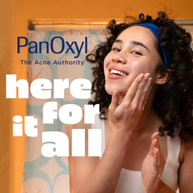 PanOxyl Crème Lavante Antimicrobienne 4% application sur le visage