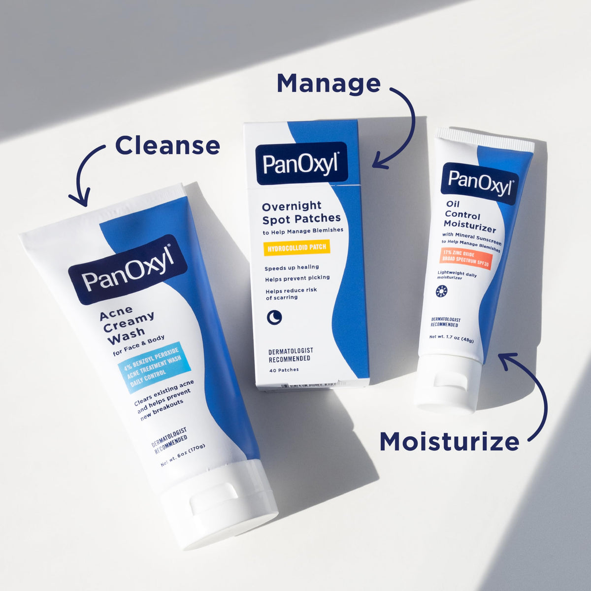 PanOxyl Crème Lavante Antimicrobienne 4% sur table de salle de bain