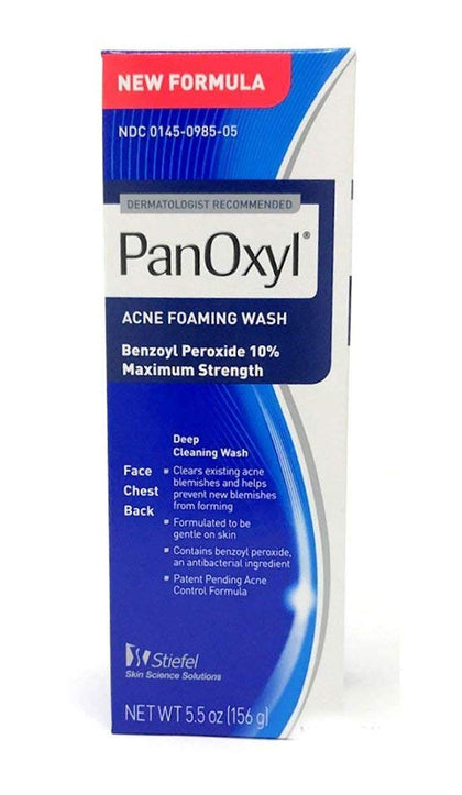 PanOxyl Gel Moussant Anti-Acné 10% Peroxyde de Benzoyle 40g, vue avant