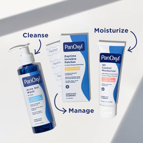 PanOxyl Gel Nettoyant Anti-Acné dans un environnement de salle de bain