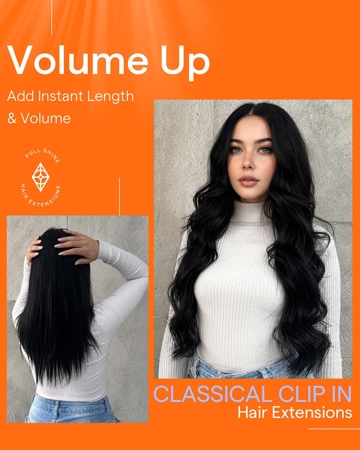 Paquet d'extensions capillaires clip-in Full Shine
