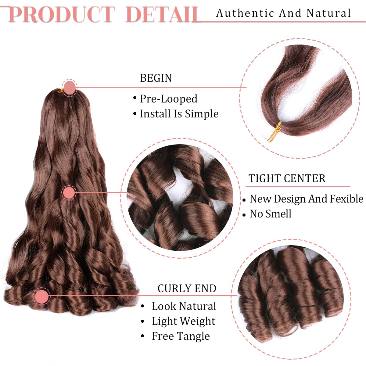 Paquet d'extensions de cheveux bouclés Luoyudu avec vaporisateur inclus