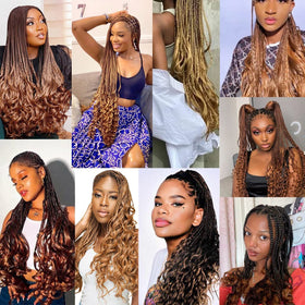 Paquet d'extensions de cheveux bouclés Luoyudu sur une surface neutre