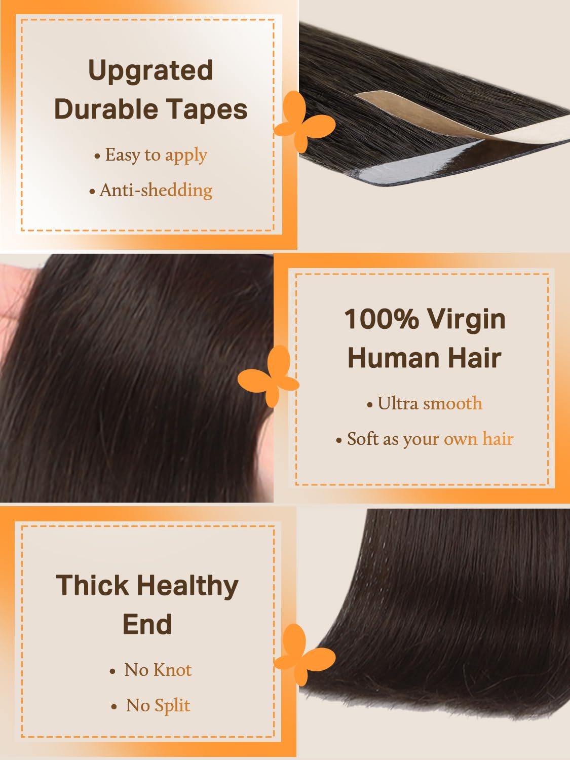 Paquet d'extensions de cheveux DOORES avec 20 pièces, dimensions 14.6 × 10 × 3.4 cm