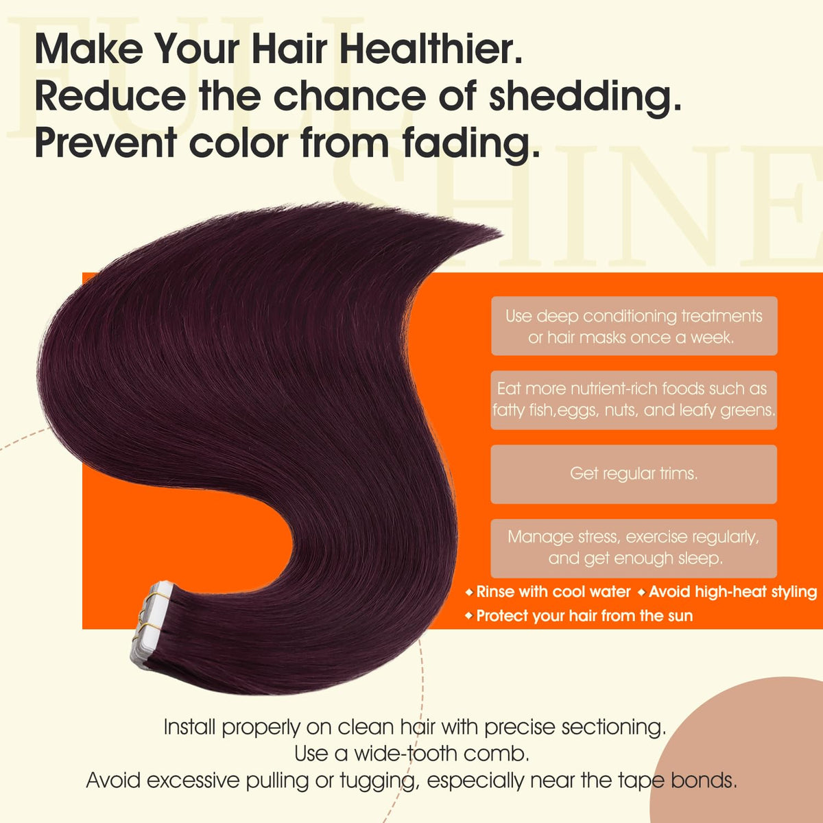 Paquet d'extensions de cheveux Full Shine 16 pouces