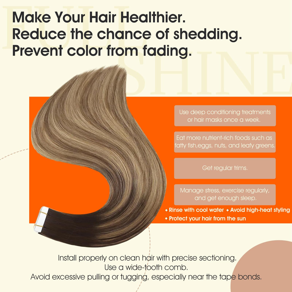 Paquet d'extensions de cheveux Full Shine 22 pouces