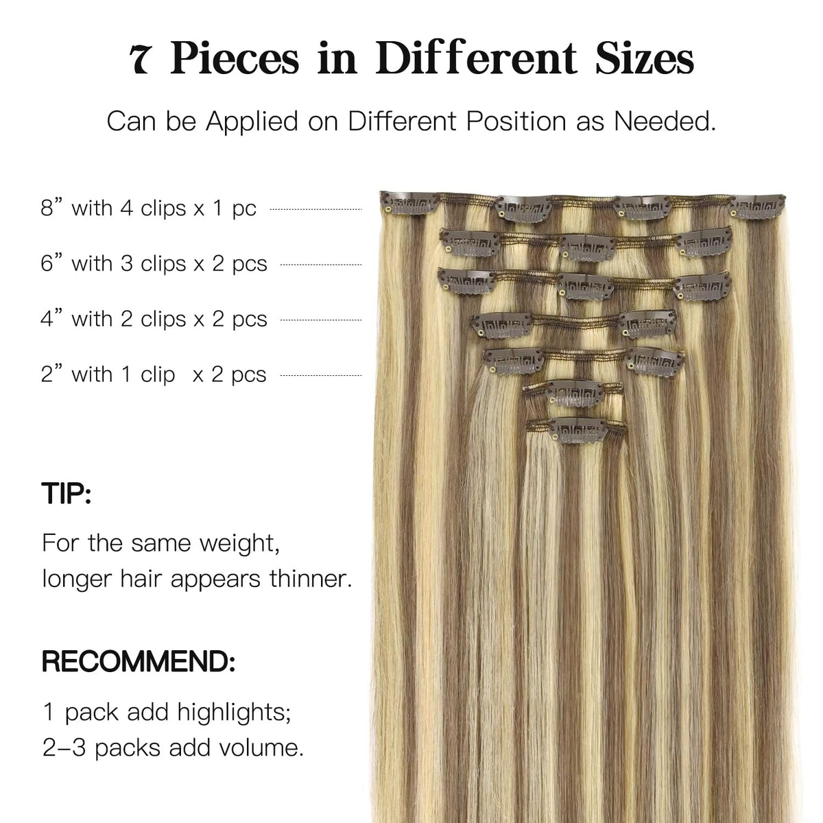 Paquet d'extensions de cheveux hotbanana avec 7 pièces