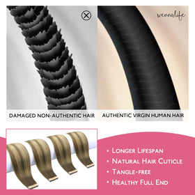 Paquet d'extensions de cheveux humains Wennalife 10 pcs