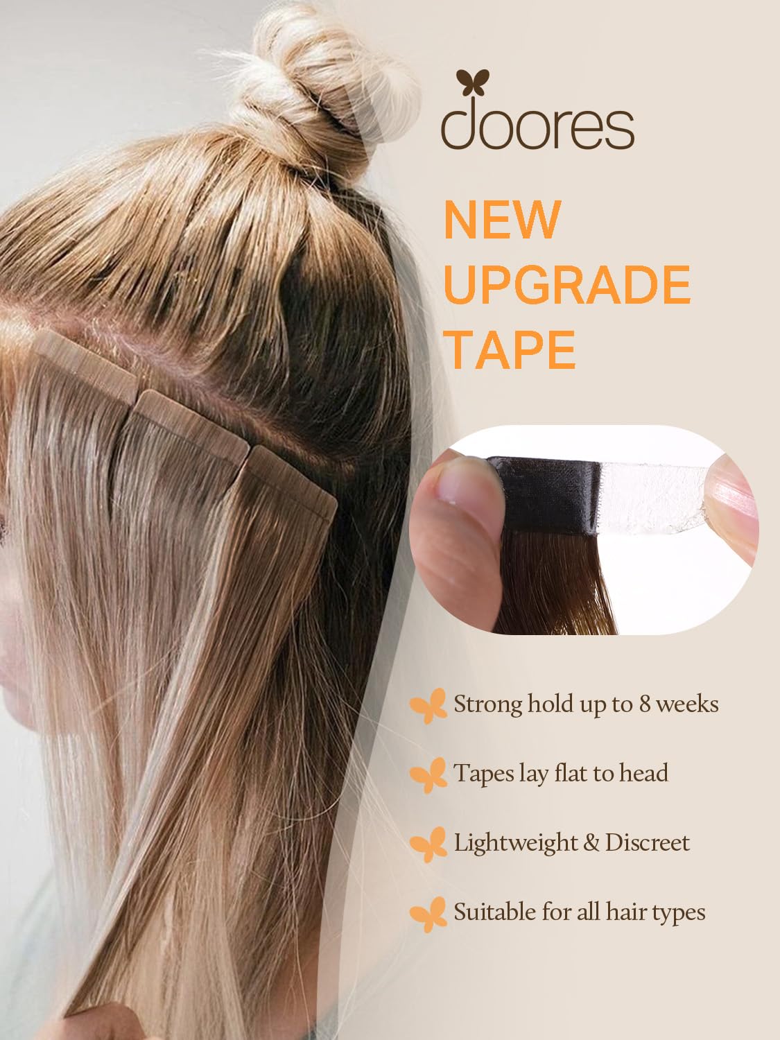 Paquet d'extensions DOORES avec 20 pièces en cheveux humains