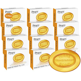 Paquet de 12 savons Pears transparents au parfum d'ambre