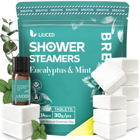 Paquet de 14 bombes de douche eucalyptus et menthe LIUCED