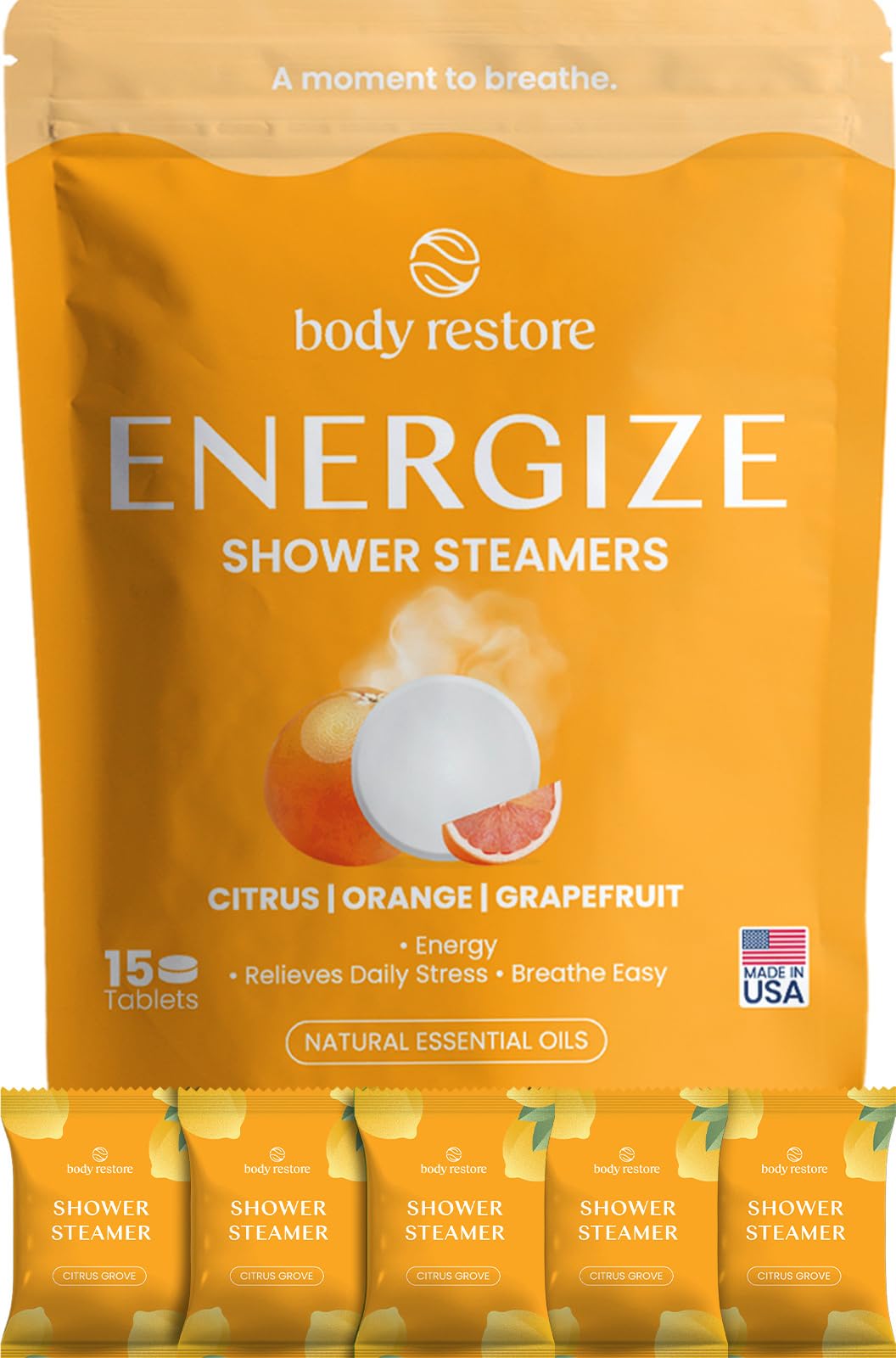 Paquet de 15 bombes de douche Body Restore avec huiles essentielles