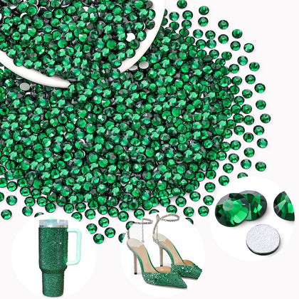 Paquet de 2000 strass en verre cristal vert émeraude