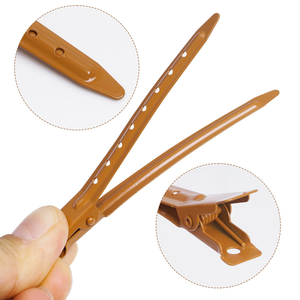 Paquet de 24 clips à bec de canard marron Bantoye