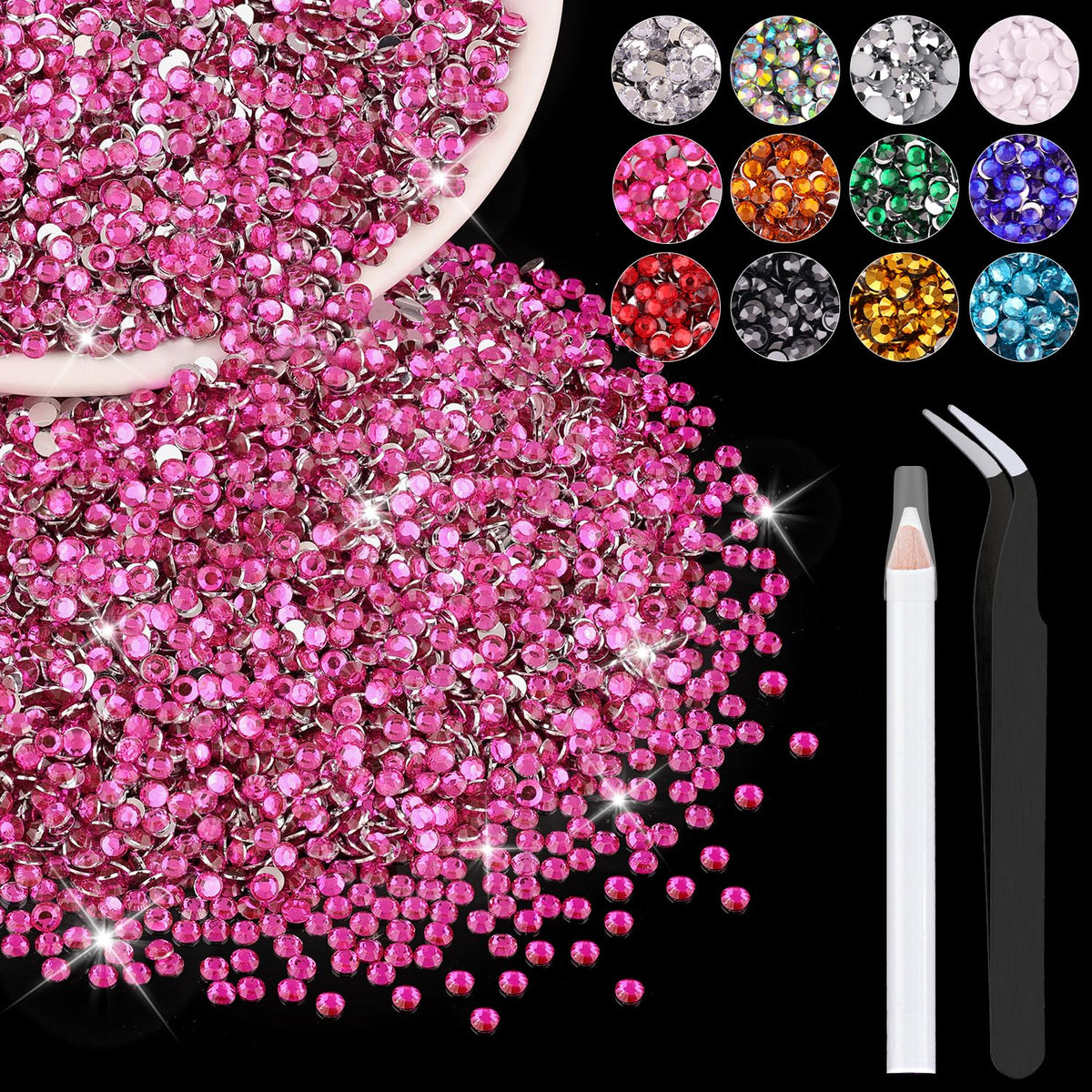 Paquet de 5000 strass en résine Hot Pink de BELLEBOOST