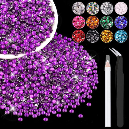 Paquet de 5000 strass en résine violet foncé de 3mm