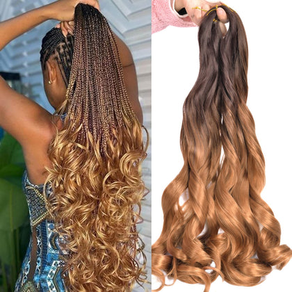 Paquet de cheveux bouclés français Luoyudu 24 pouces T4/30