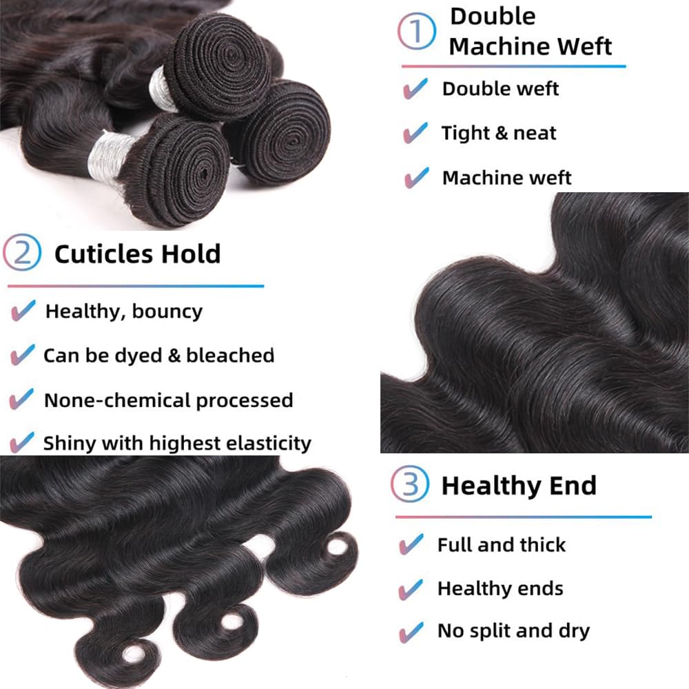 Paquet de cheveux humains Superfect 12A, 22 pouces, texture ondulée