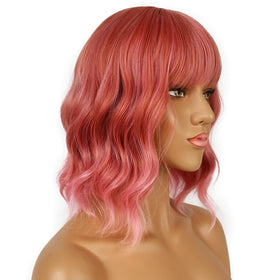 Paquet de la perruque LANCAINI bob courte en rose pastel