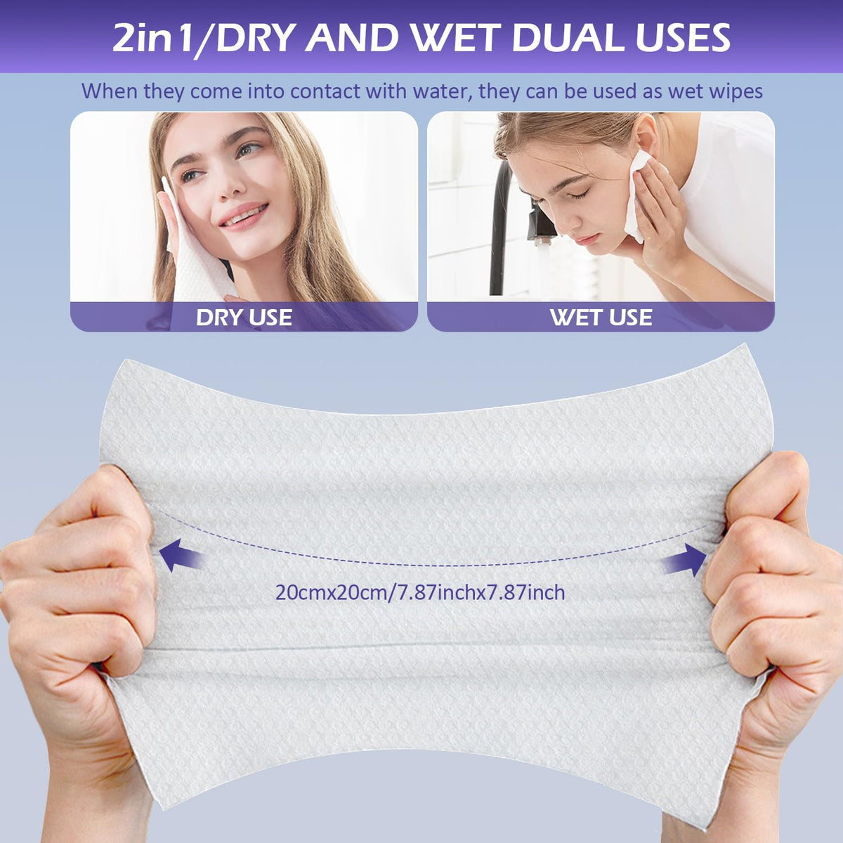 Paquet de serviettes de visage cokoness sur fond blanc