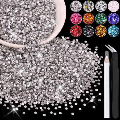 Paquet de strass en résine 3mm transparent avec pince et stylo