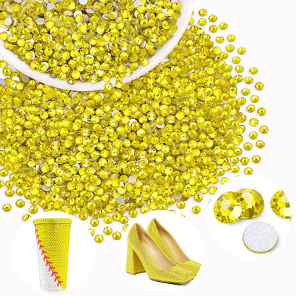 Paquet de strass en verre BELLEBOOST 2500PCS Jaune Citron