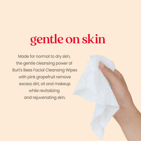 Paquet de trois lingettes visage Burt's Bees au pamplemousse rose
