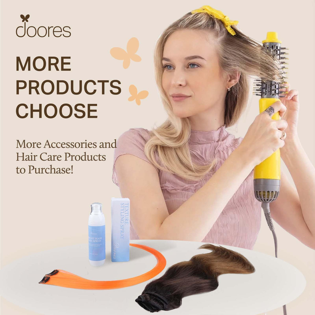 Paquet des extensions de cheveux DOORES avec dimensions