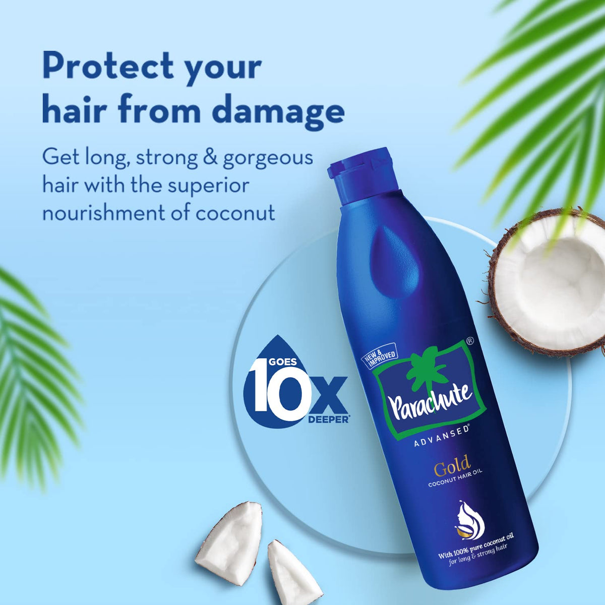 Parachute Advansed Huile de Coco avec application sur des cheveux
