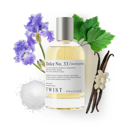 Parfum Dolce No. 33 de HOUSE OF TWIST vue avant avec bouchon